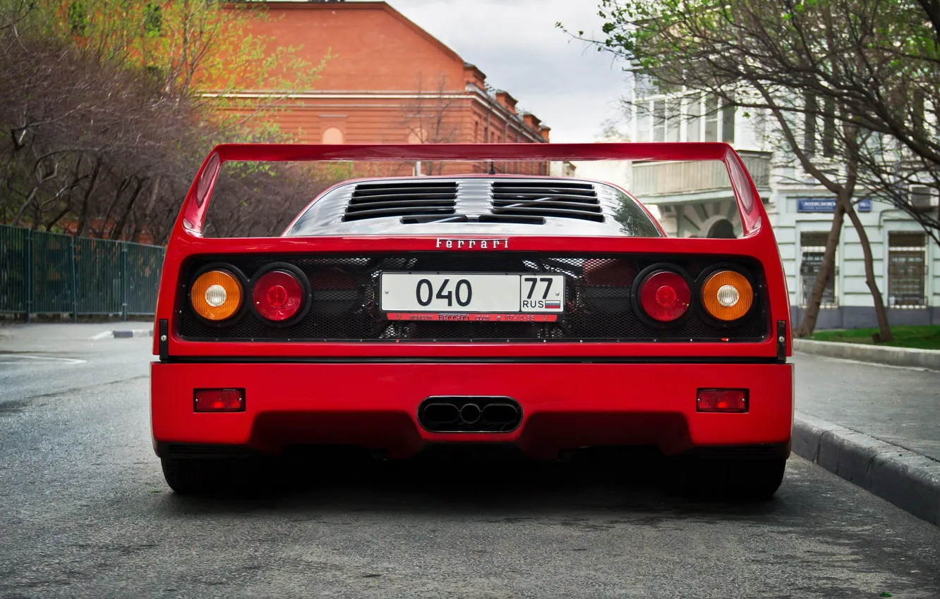 Photo wallpaper car, Ferrari, Ferrari F40, red car