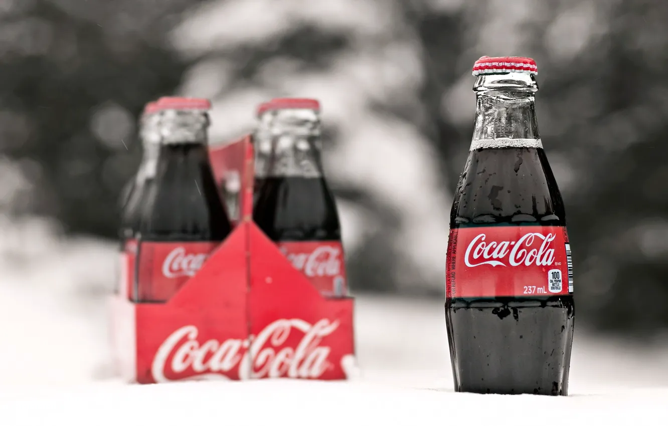Photo wallpaper bottle, drink, Coca Cola