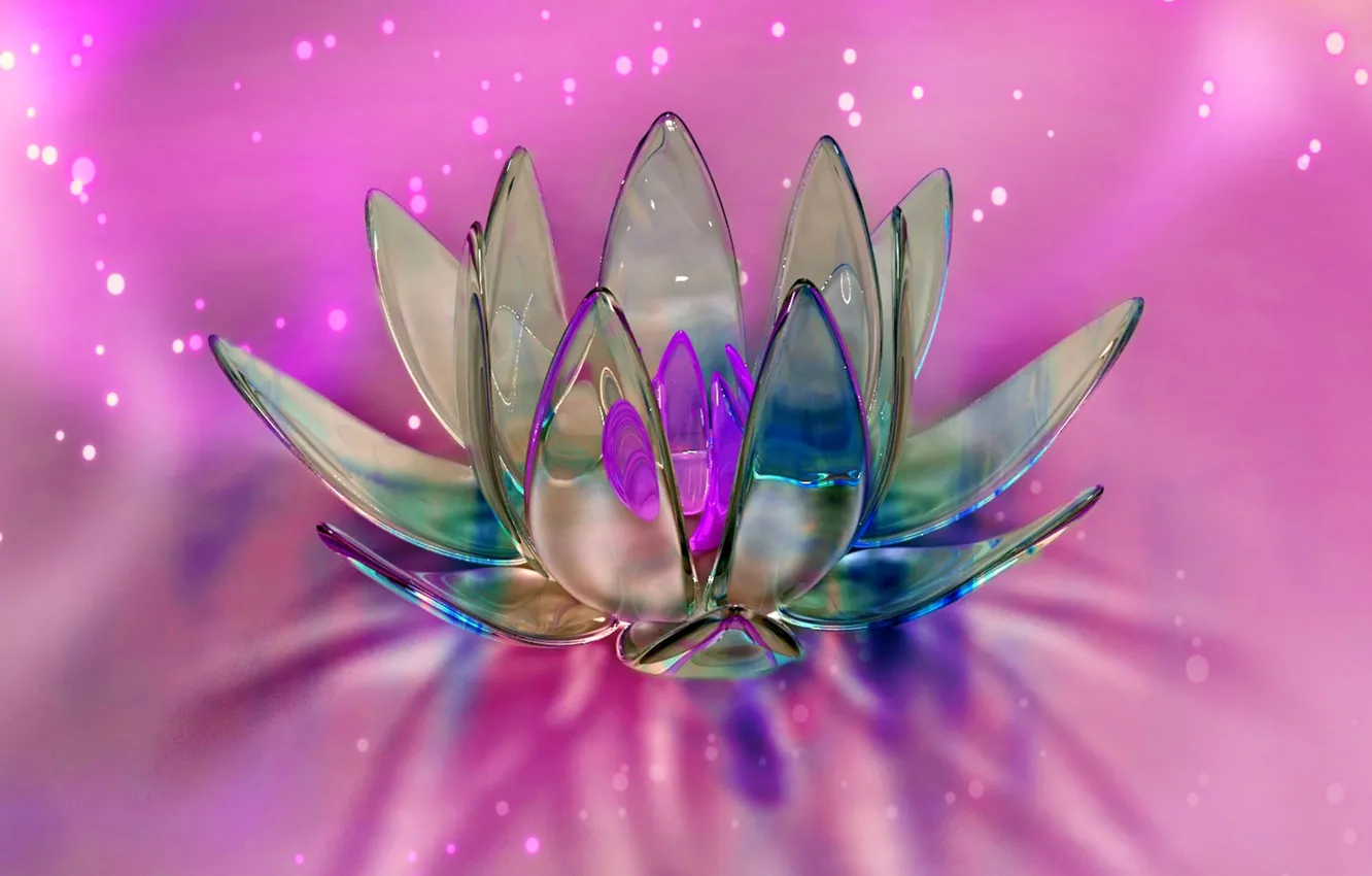 Photo wallpaper flower, glass, abstraction, petals, the volume