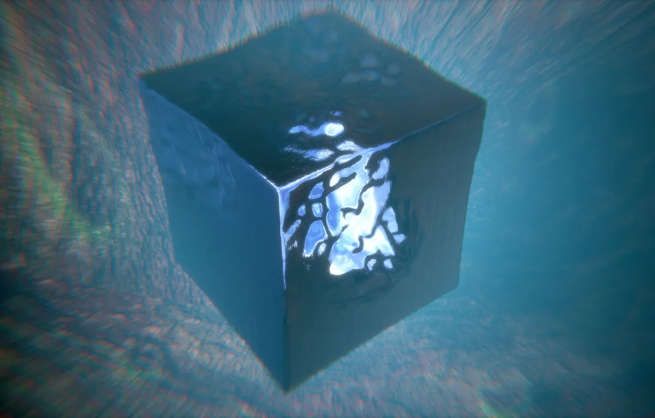 Photo wallpaper depth, cube, deep, blender3d, primitive