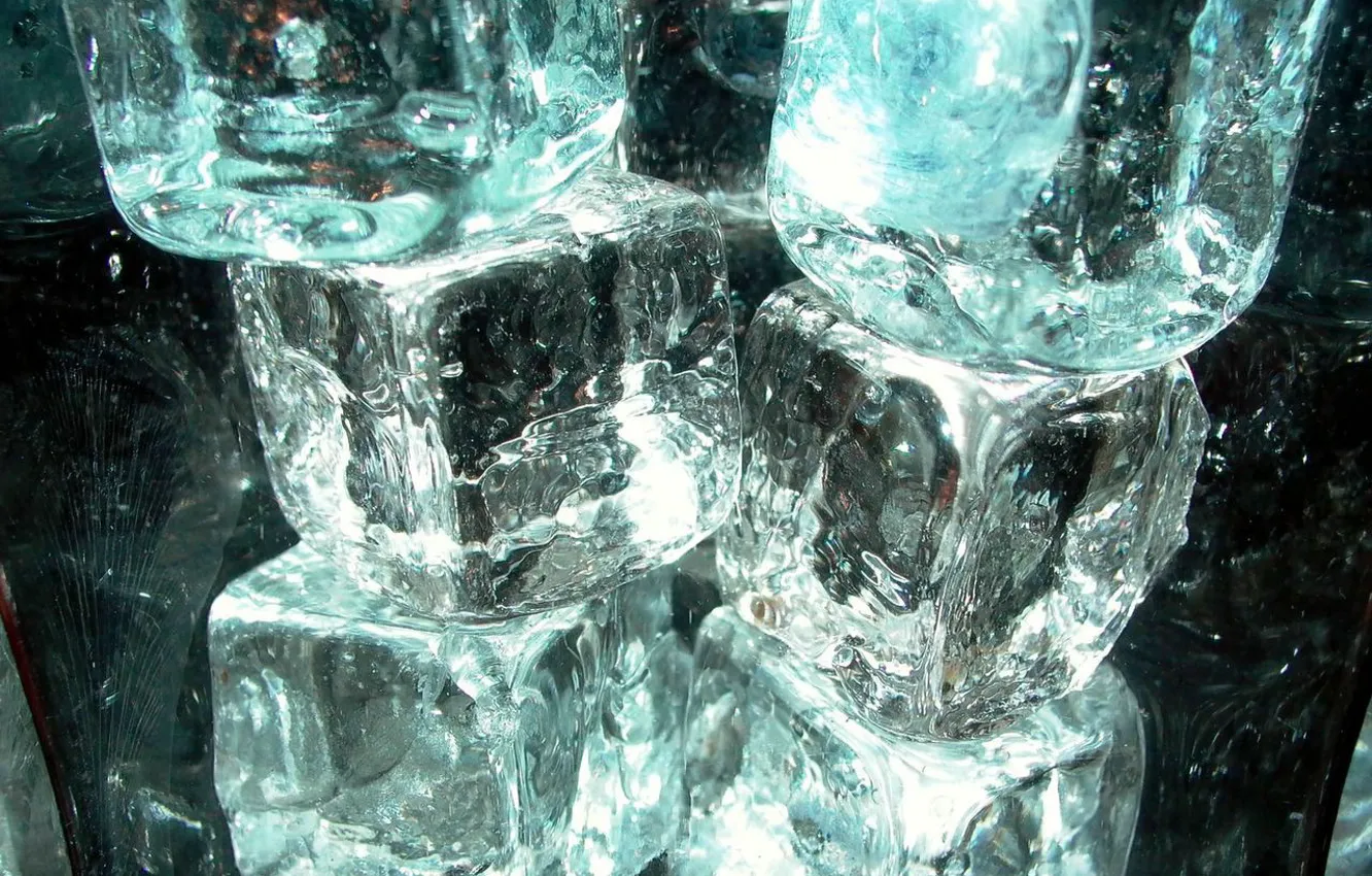Photo wallpaper cold, ice, cubes