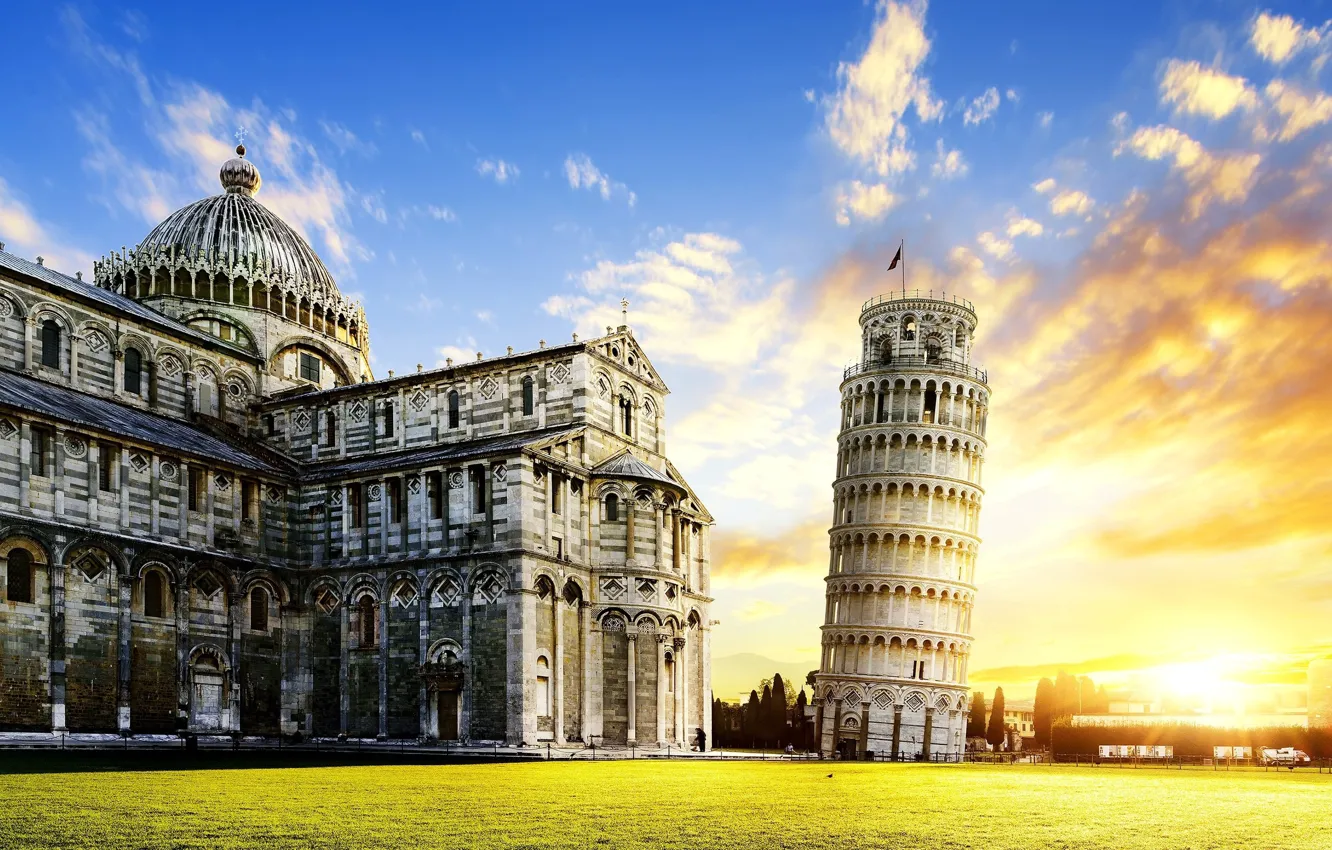 Photo wallpaper Italy, Pisa, The leaning tower of Pisa