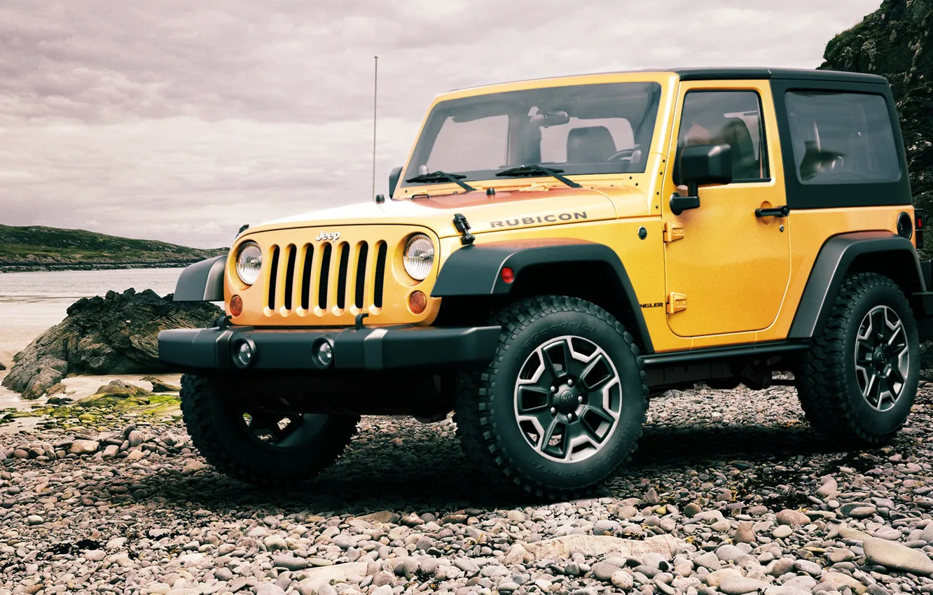 Photo wallpaper car, machine, auto, rendering, SUV, Wrangler, Jeep, Jeep Wrangler