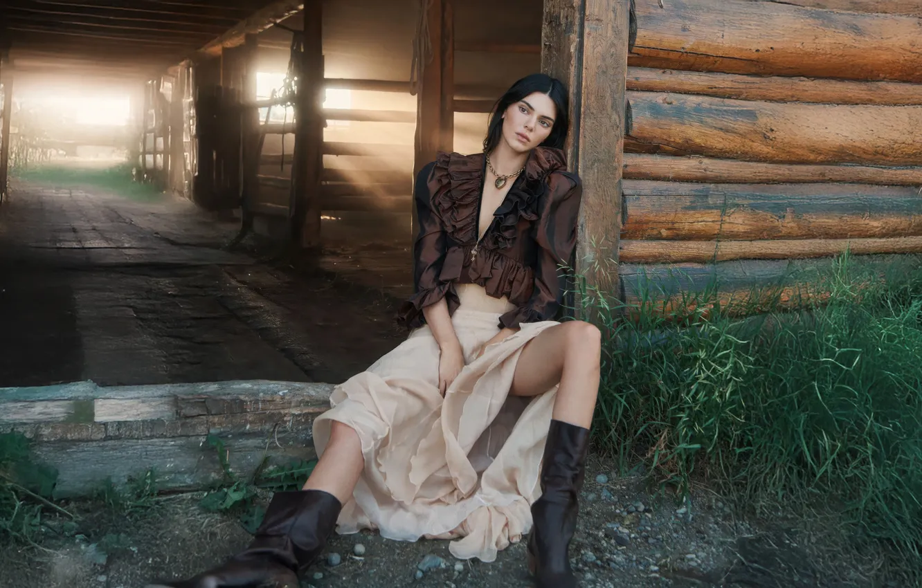 Photo wallpaper girl, young, beautiful, model, long-haired, Kendall Jenner