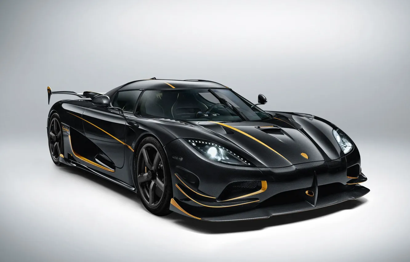 Photo wallpaper coupe, Hypercar, carbon and gold, Koenigsegg Agera RS Gryphon
