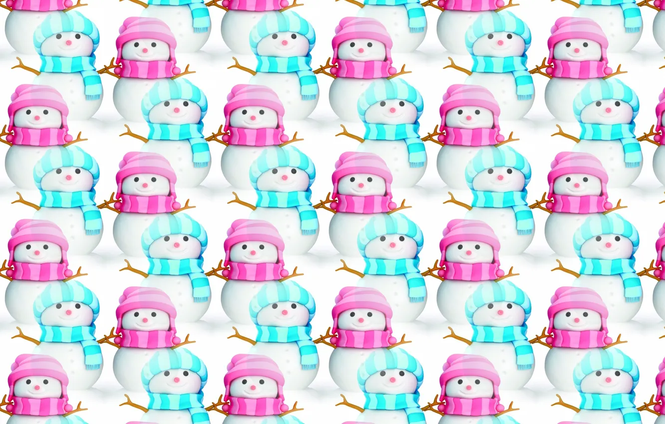 Photo wallpaper rendering, background, mood, holiday, new year, texture, snowman, children's