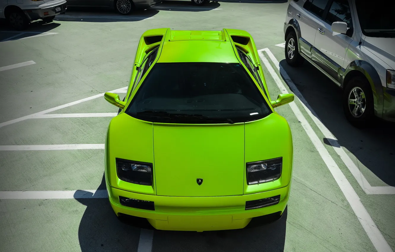 Photo wallpaper green, Lamborghini, supercar, Lamborghini, diablo, Diablo