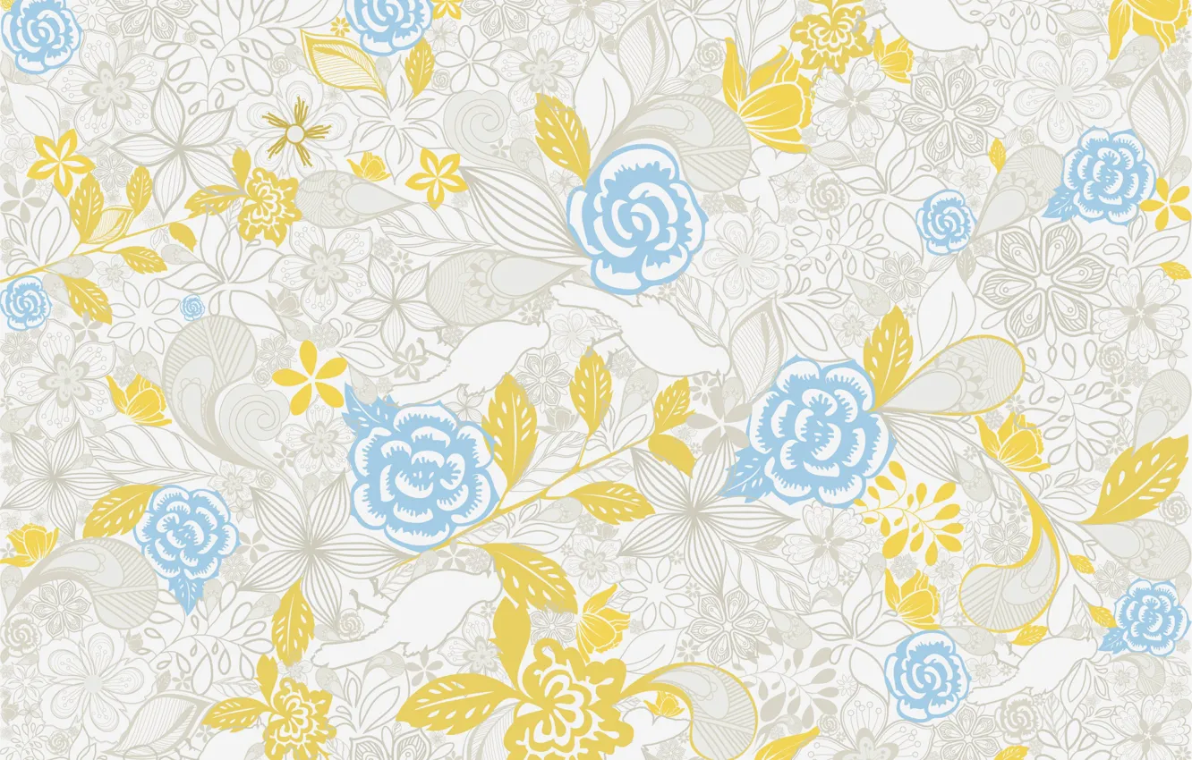 Photo wallpaper flowers, background, pattern, design, pattern