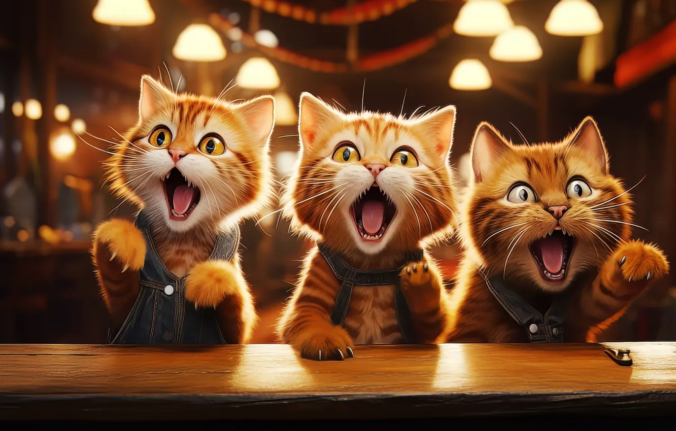 Photo wallpaper cat, cat, digital art, AI art, The Art of Artificial Intelligence, neural network