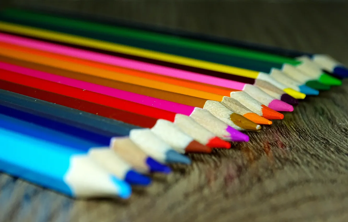 Photo wallpaper macro, color, pencils