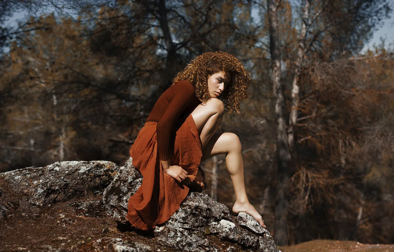 Photo wallpaper summer, look, nature, face, model, legs