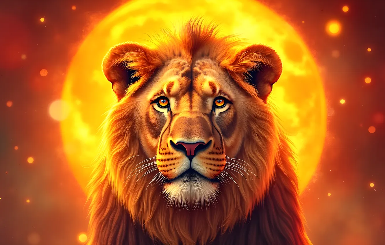 Photo wallpaper look, face, the sun, light, lights, sign, Leo, symbol