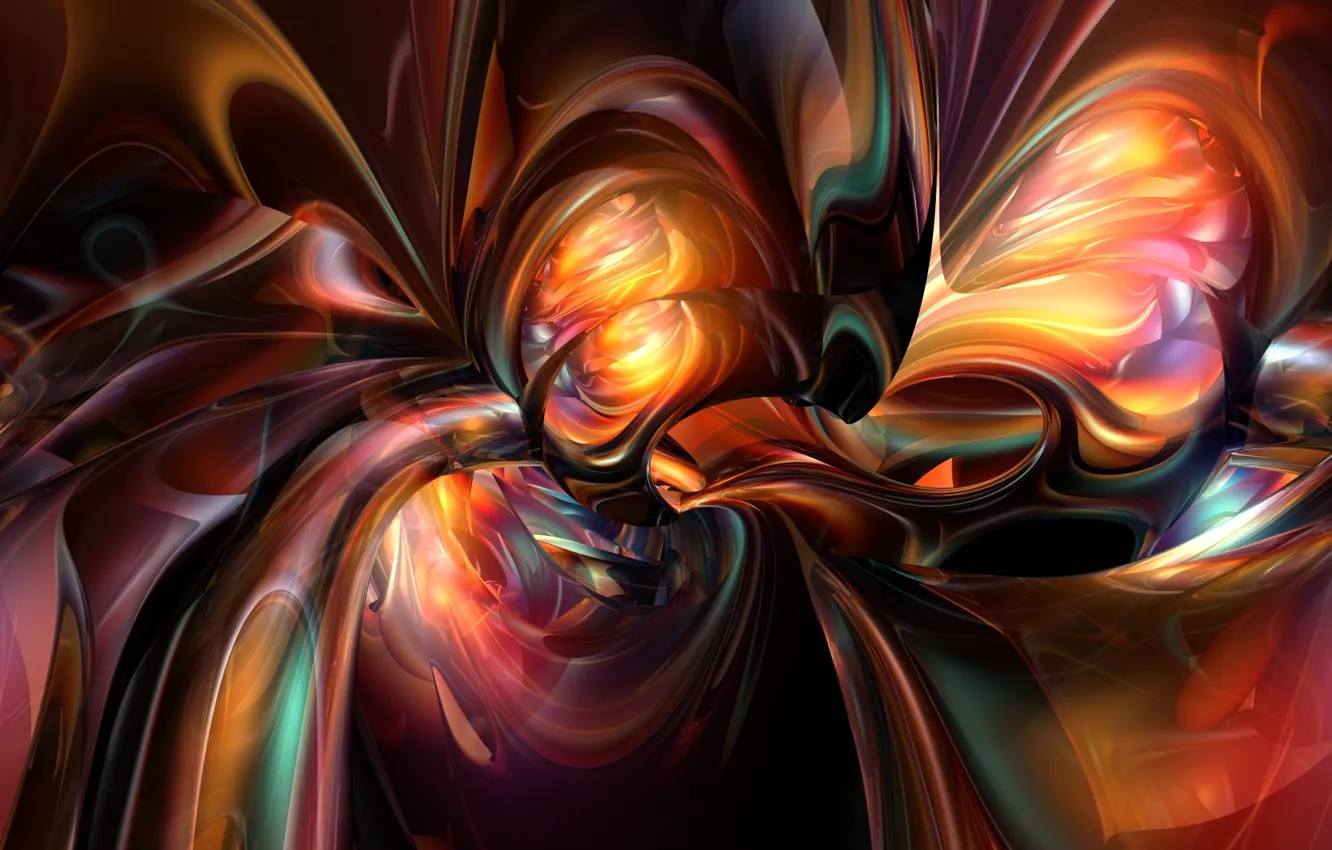 Photo wallpaper curves, fractal, fractal pattern