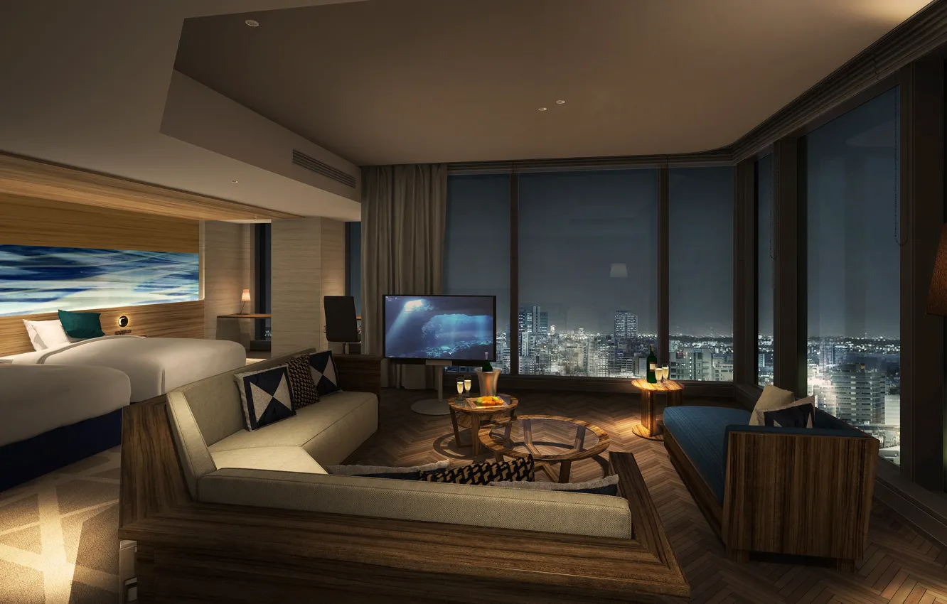 Photo wallpaper interior, Japan, the hotel, Nagoya, suite, Luxury Hotel, Sky Tower Hotel