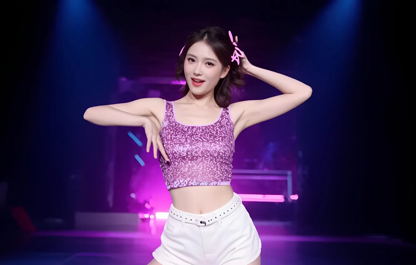 Photo wallpaper girl, scene, dance, hairstyle, Chinese, Asian