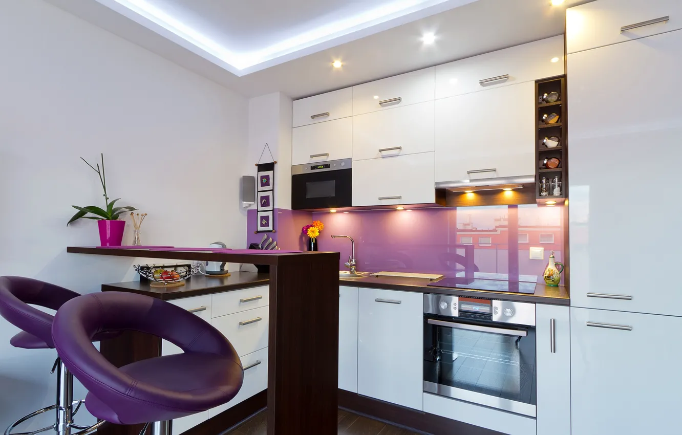 Photo wallpaper interior, kitchen, wardrobe