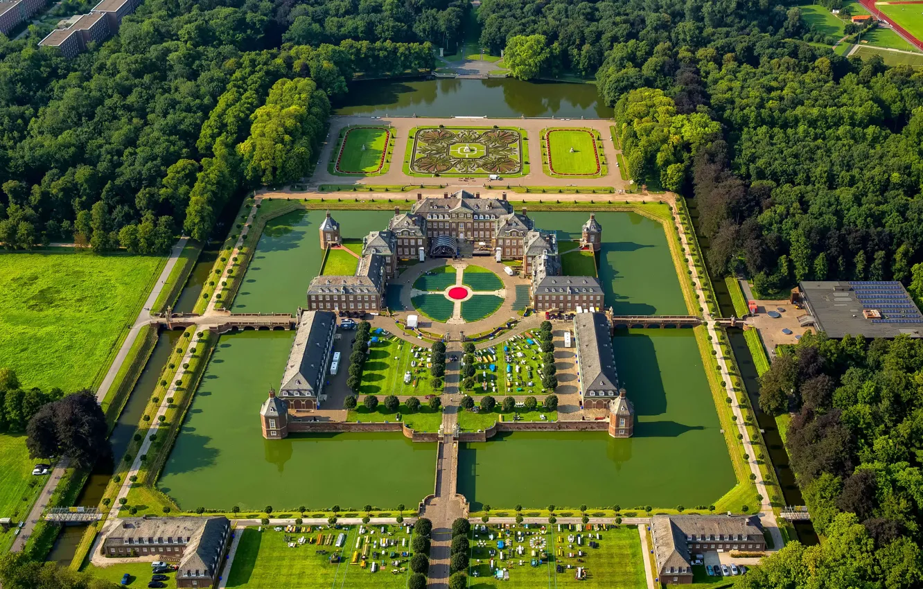 Photo wallpaper Germany, panorama, Münsterland, Both Palace