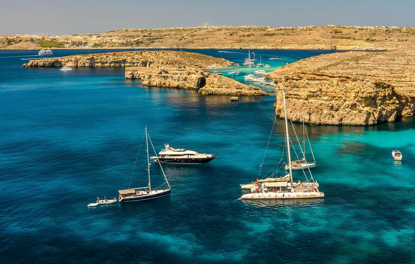 Photo wallpaper sea, coast, boat, ship, Bay, yacht, Bay, the