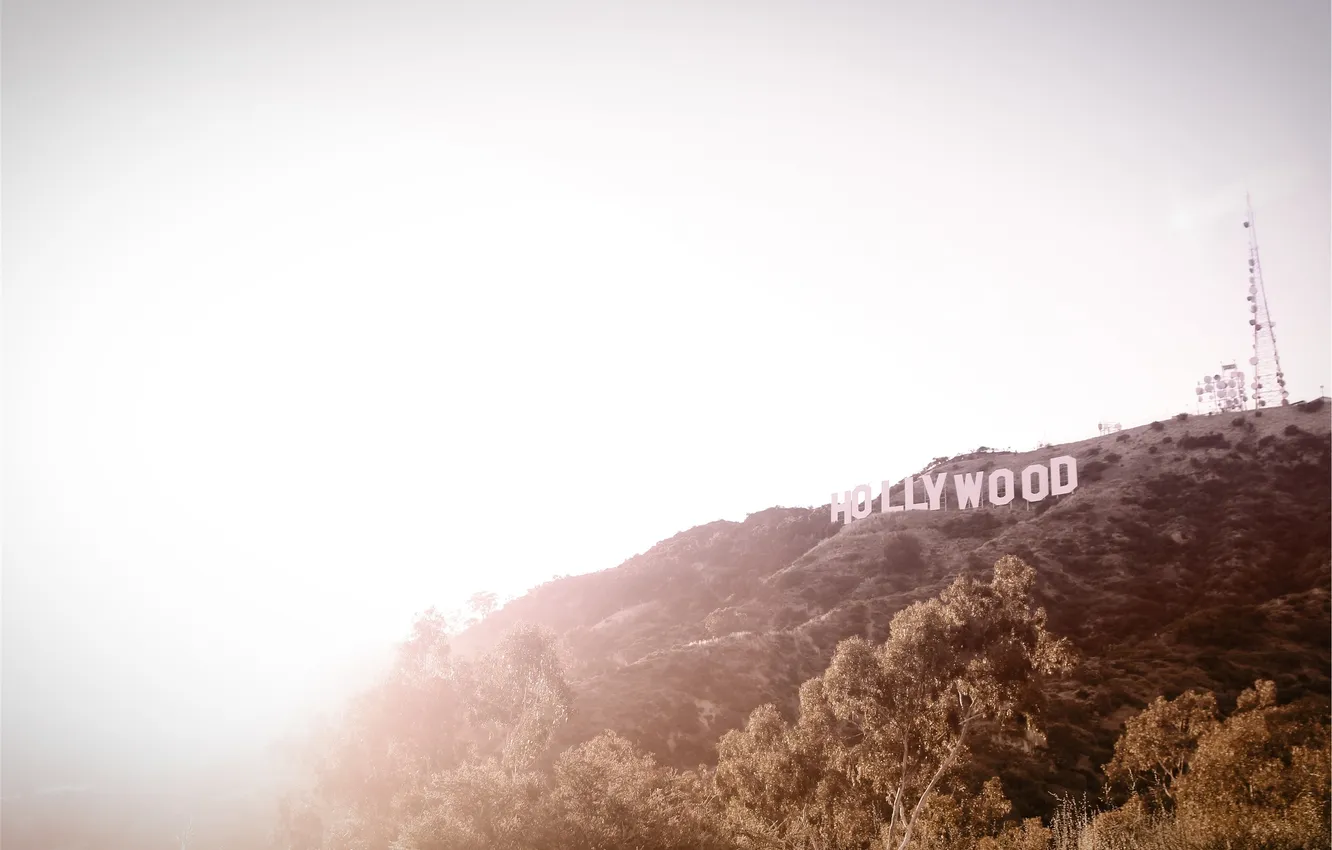 Photo wallpaper letters, the inscription, slope, hill, Hollywood, hollywood