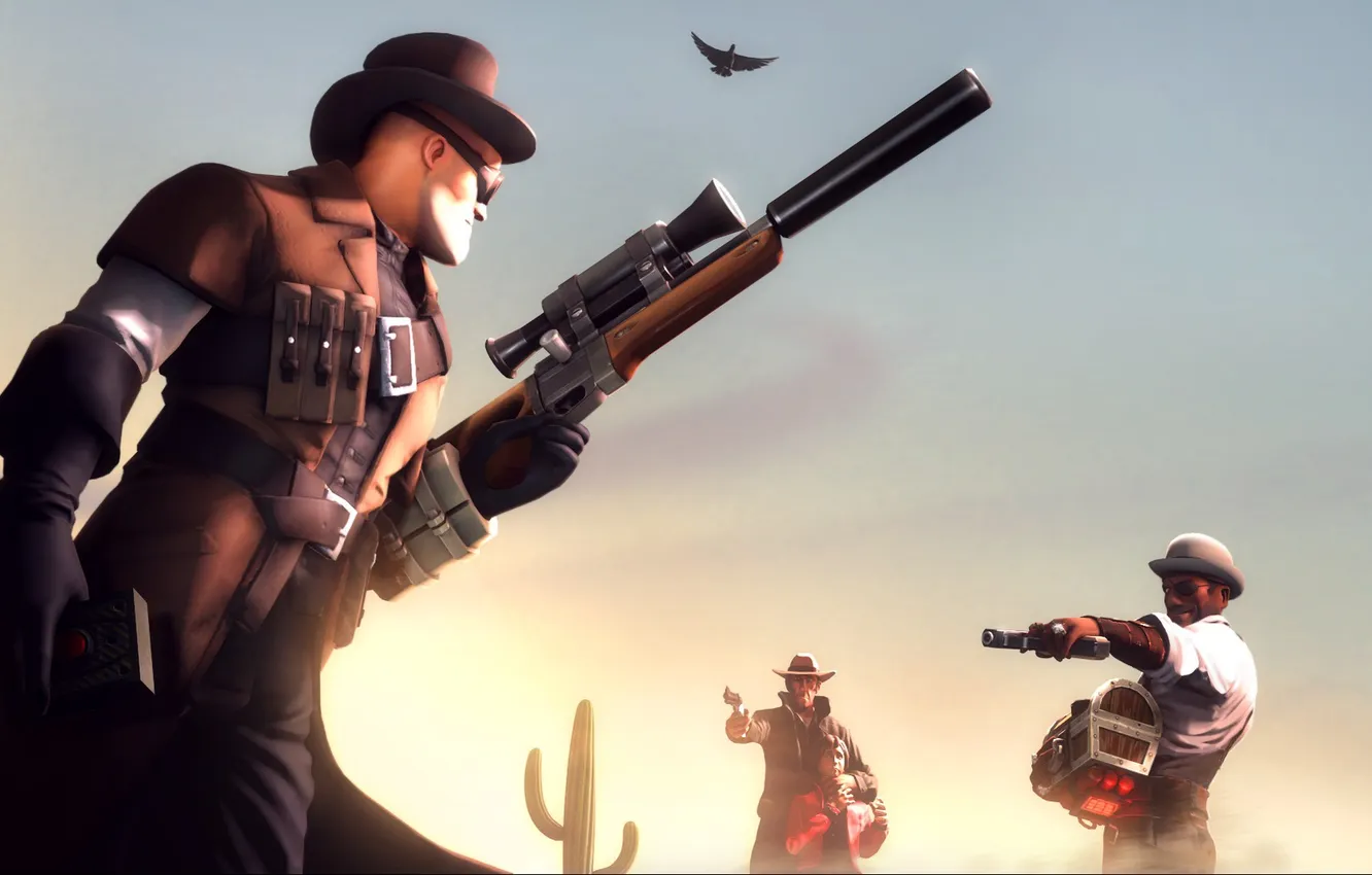 Photo wallpaper Team Fortress 2, Steampunk, Engineer, Demoman, The bomber, Engineer