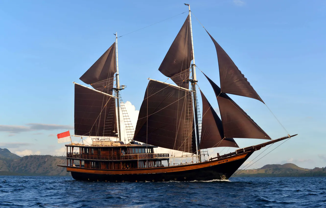 Photo wallpaper ship, .sailboat, Eveleigh, Dunia Baru, travel