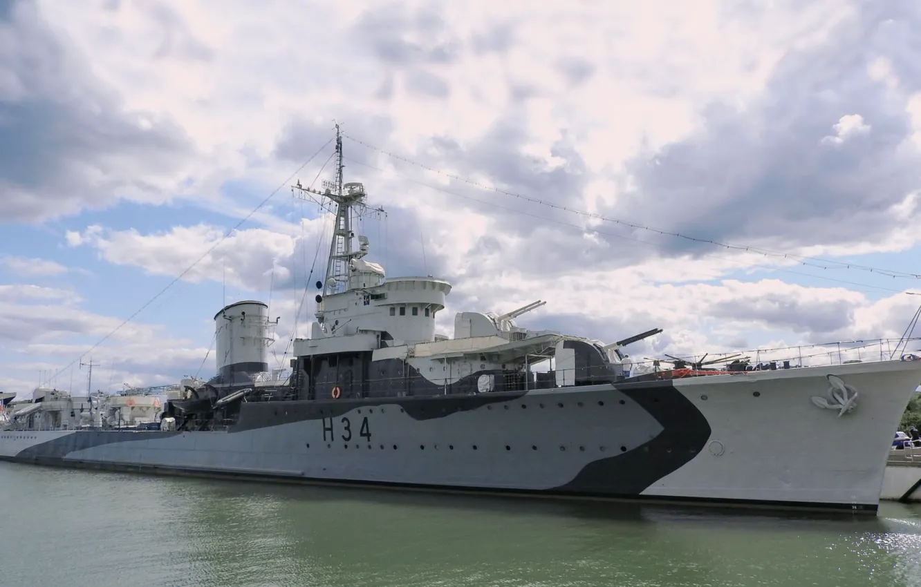 Photo wallpaper destroyer, Museum ship, ORP Blyskawica, Gdynia