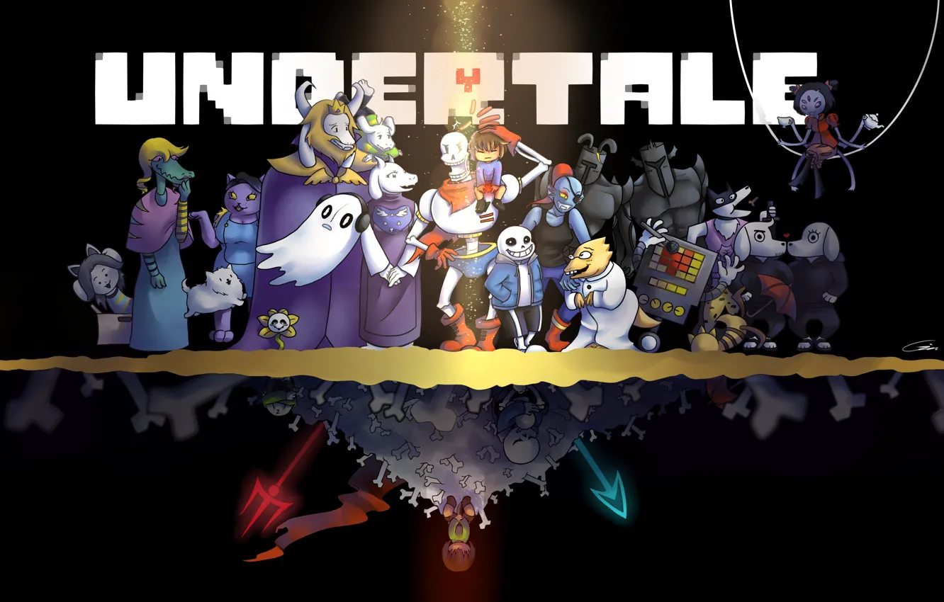 Photo wallpaper darkness, the inscription, welcome, black, the game, bones, Trident, evil