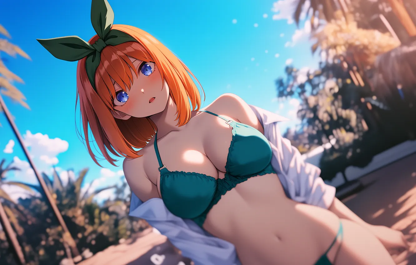 Photo wallpaper linen, anime, art, wallpaper, red hair, The Quintessential Quintuplets, Go-Toubun no Hanayome, Five brides