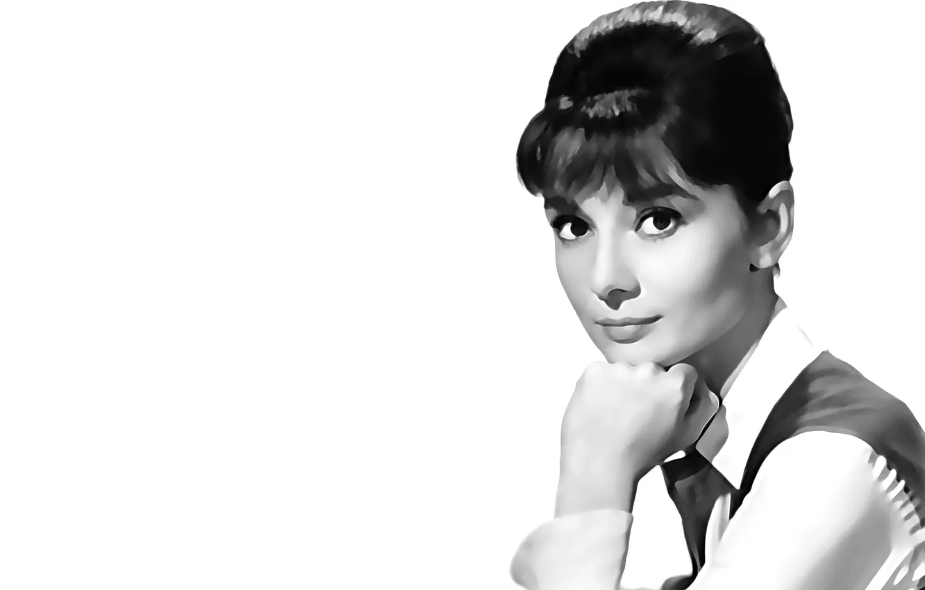 Photo wallpaper actress, black and white, Audrey Hepburn, Audrey Hepburn