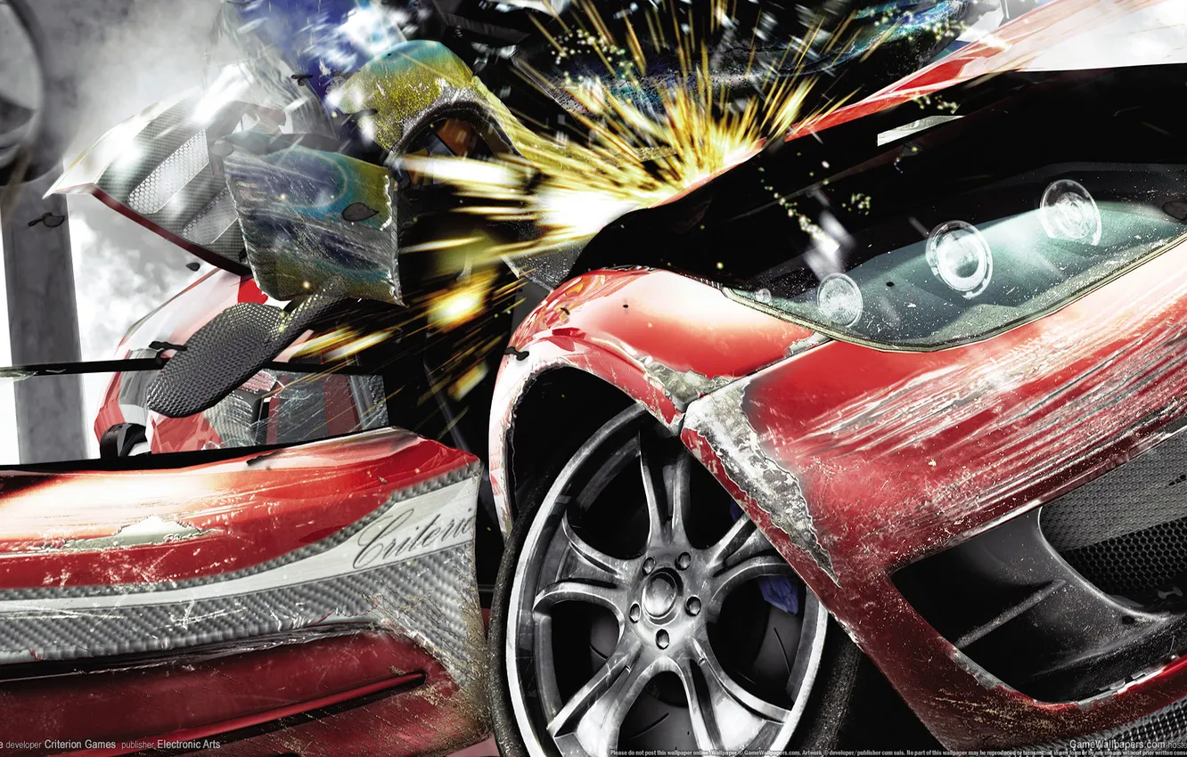Photo wallpaper machine, crash, the game, burnout Paradise city