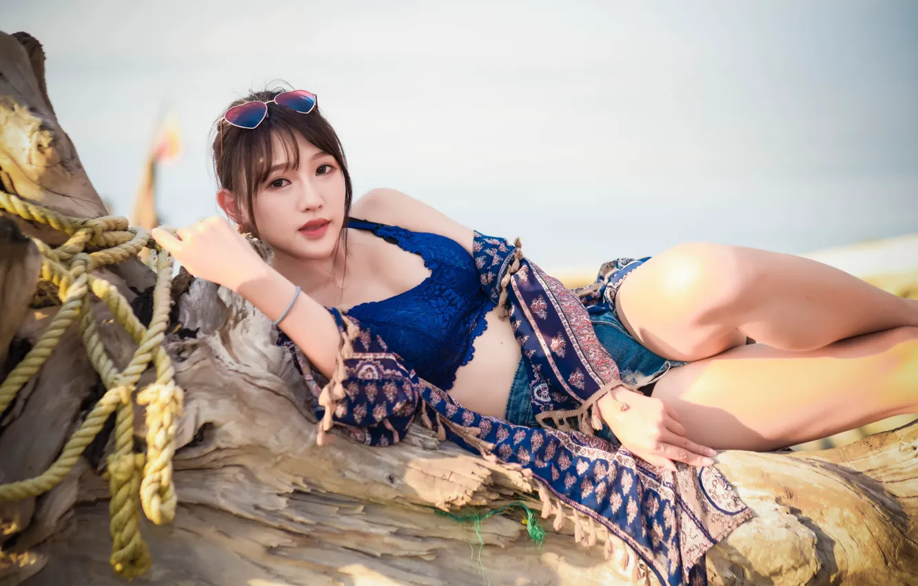 Photo wallpaper look, girl, Asian