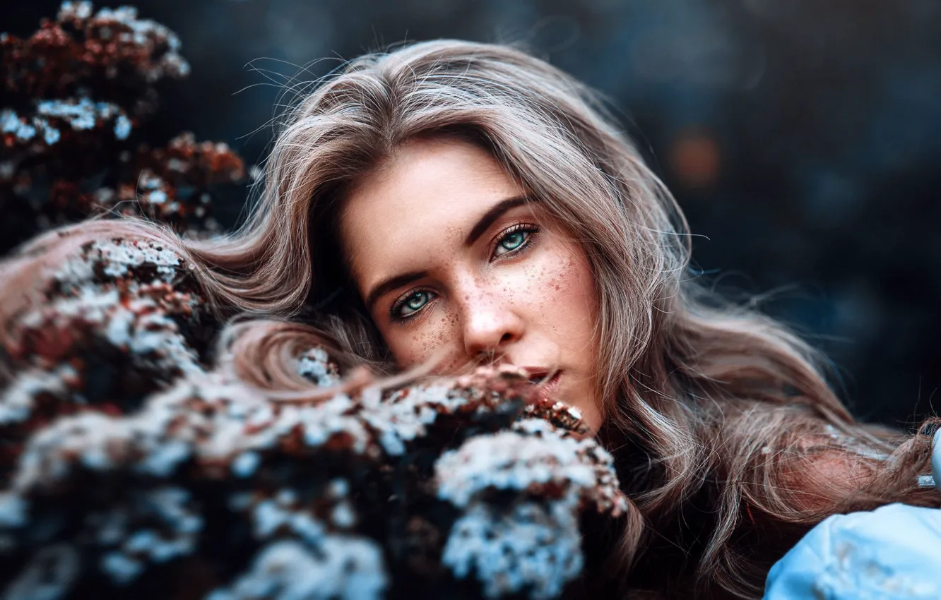 Photo wallpaper look, girl, face, mood, hair