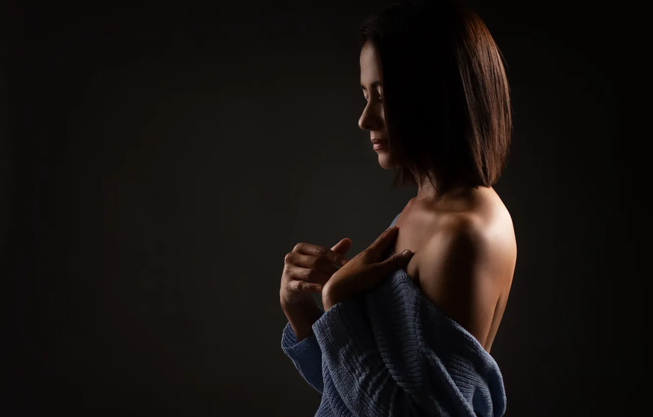 Photo wallpaper girl, background, hair, profile