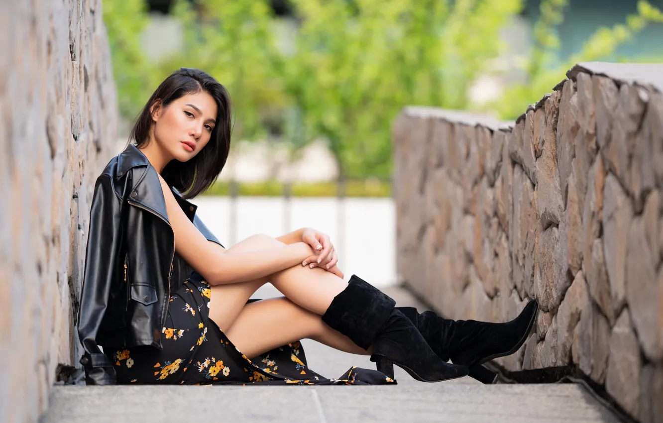 Photo wallpaper look, girl, Fai