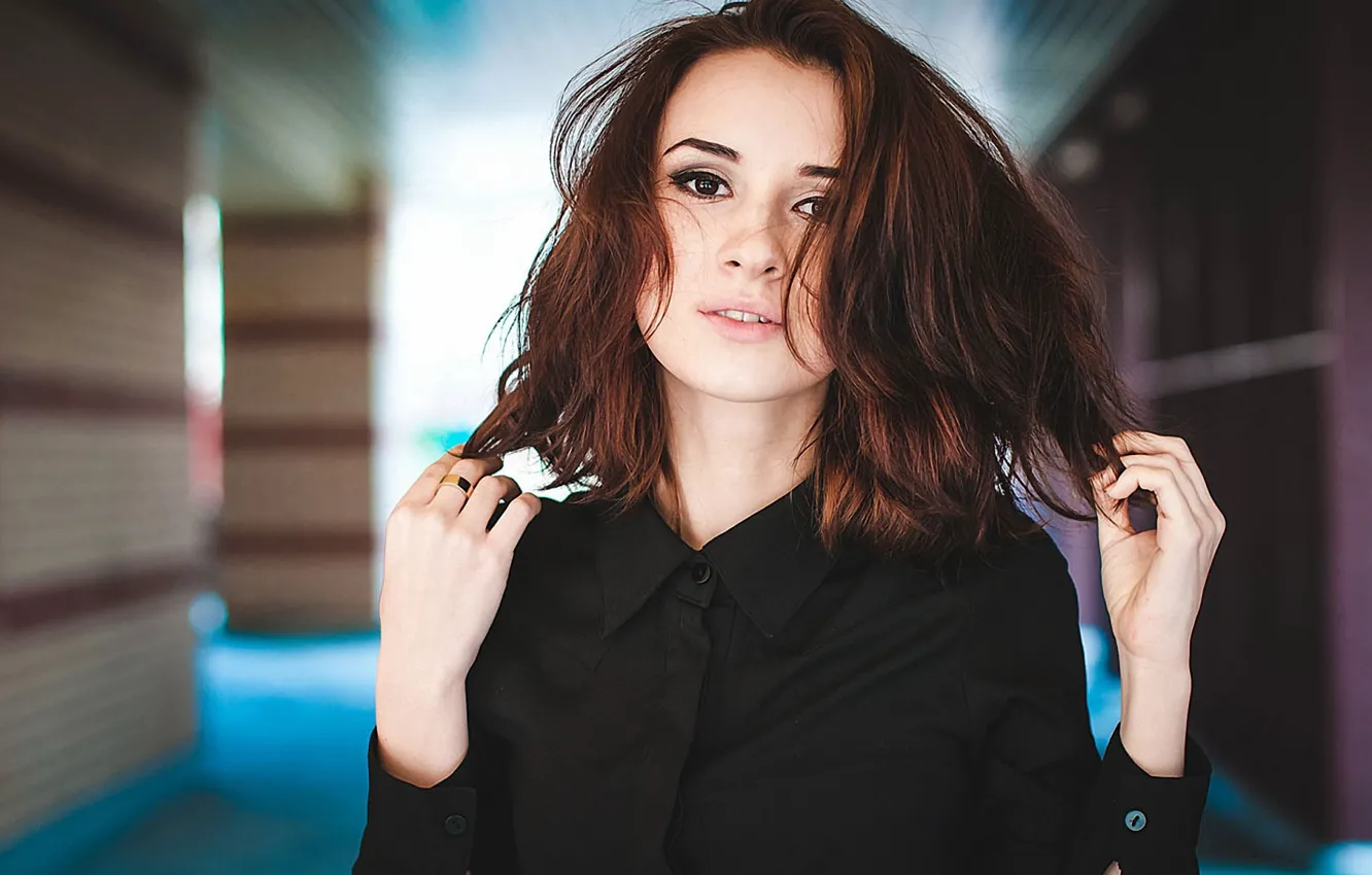 Photo wallpaper model, shirt, Anna