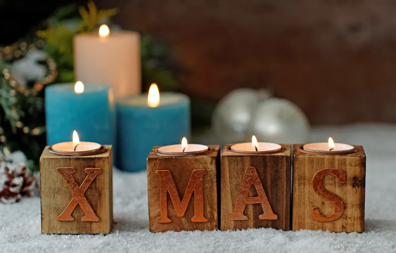 Photo wallpaper new year, candles, Christmas, merry christmas, Xmas, decoration, holiday celebration