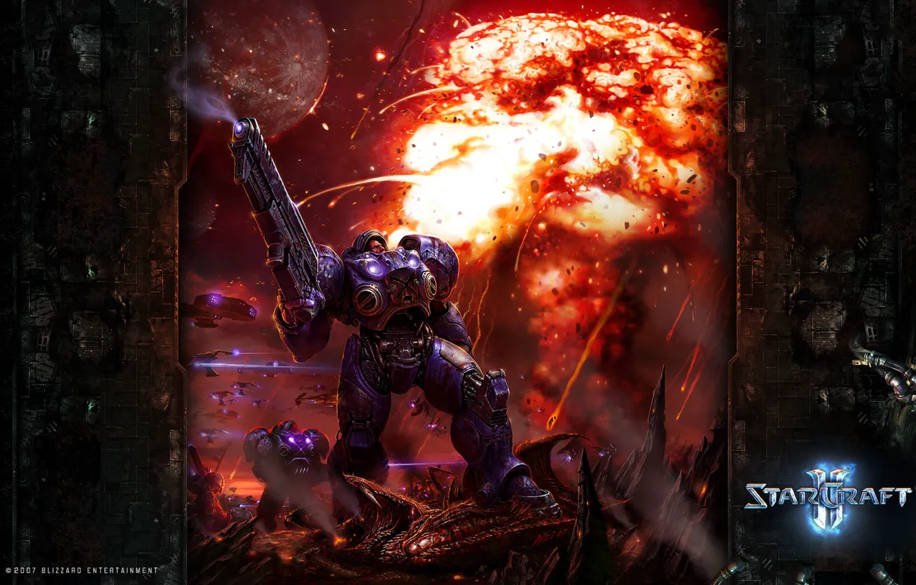 Photo wallpaper Blizzard, StarCraft2, Marine