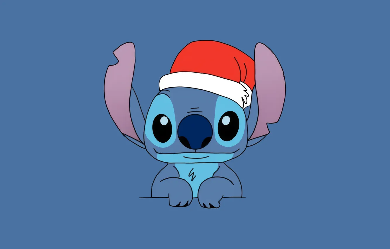 Photo wallpaper holiday, Christmas, Christmas, blue background, Stitch, blue background, holiday, Stitch