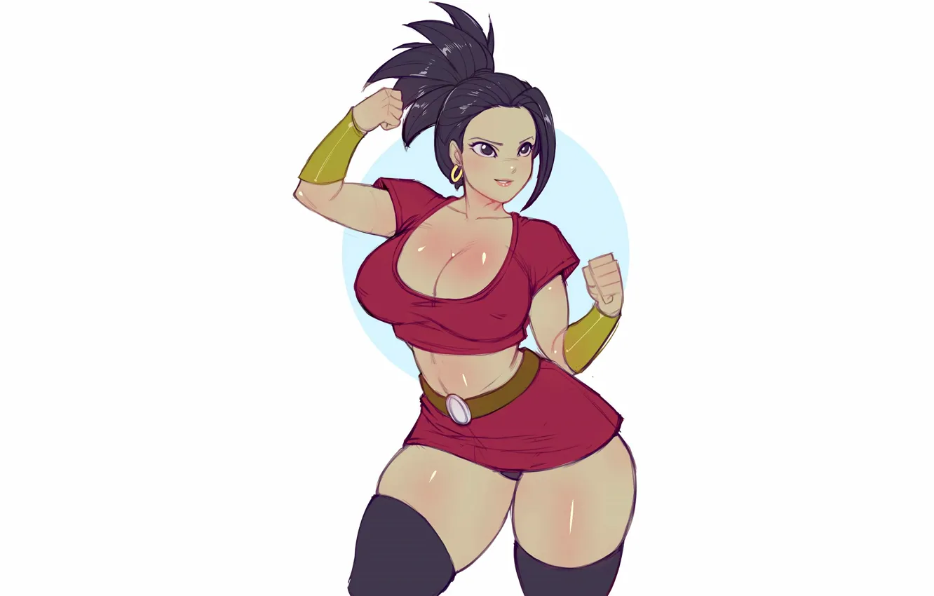 Photo wallpaper girl, sexy, lingerie, cleavage, panties, thighhighs, boobs, anime