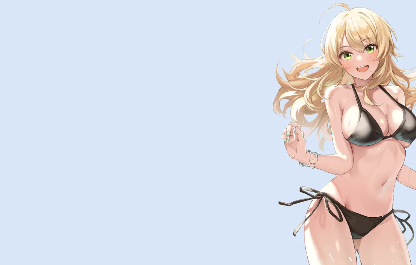 Photo wallpaper girl, sexy, Anime, pretty, blonde, butt, breasts, bikini