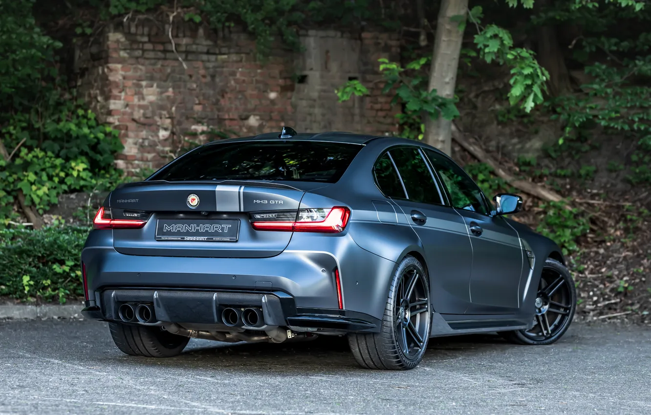 Photo wallpaper bmw m3, blue, Manhart MH3 GTR, Rear, Manhart, BMW