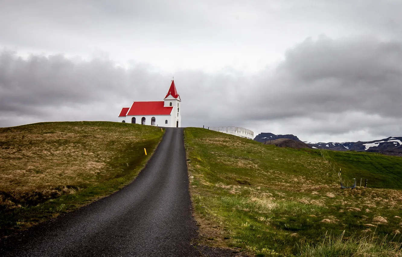 Photo wallpaper road, the sky, temple