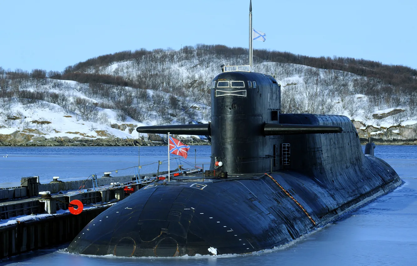Photo wallpaper underwater, cruiser, atomic, Ekaterinburg, project 667BDRM