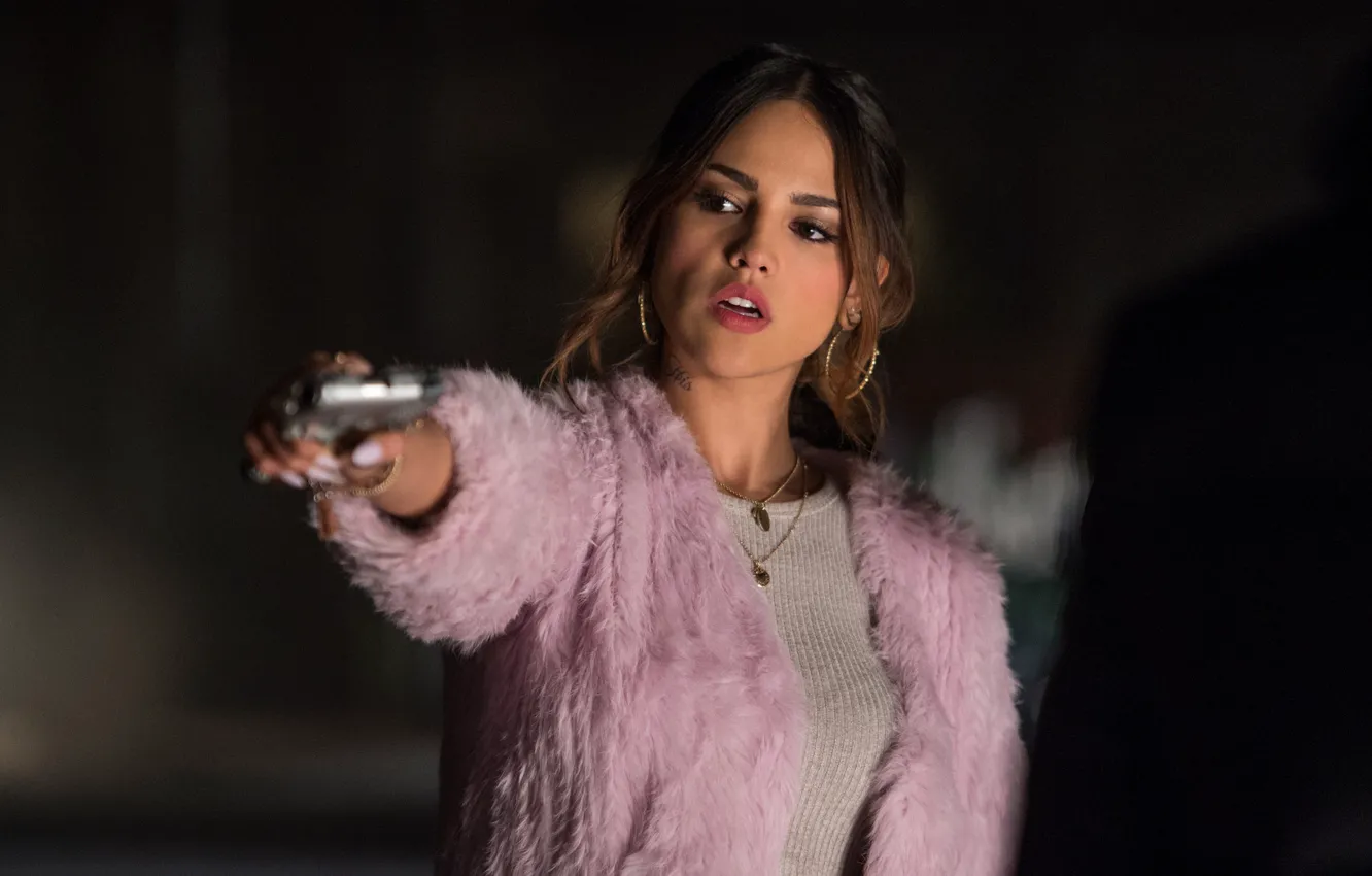Photo wallpaper gun, Eiza Gonzalez, Baby Driver, Baby on the drive