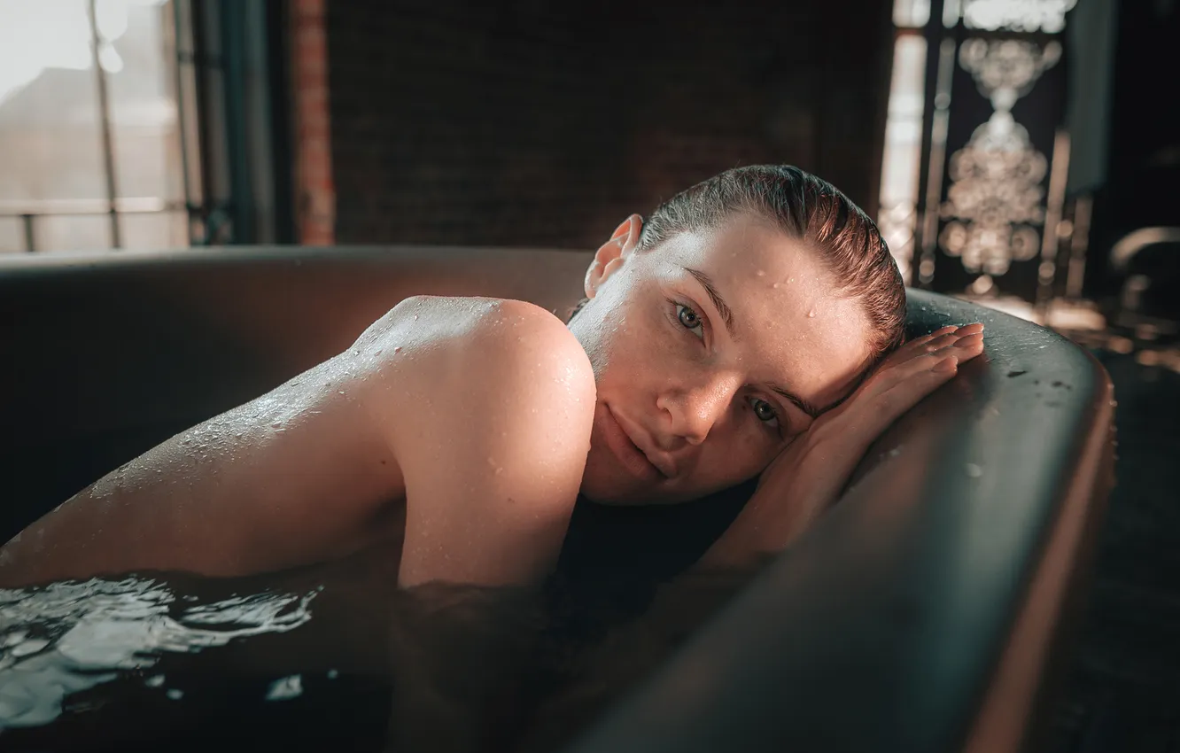 Photo wallpaper girl, model, bath, Andrey Vasilyev