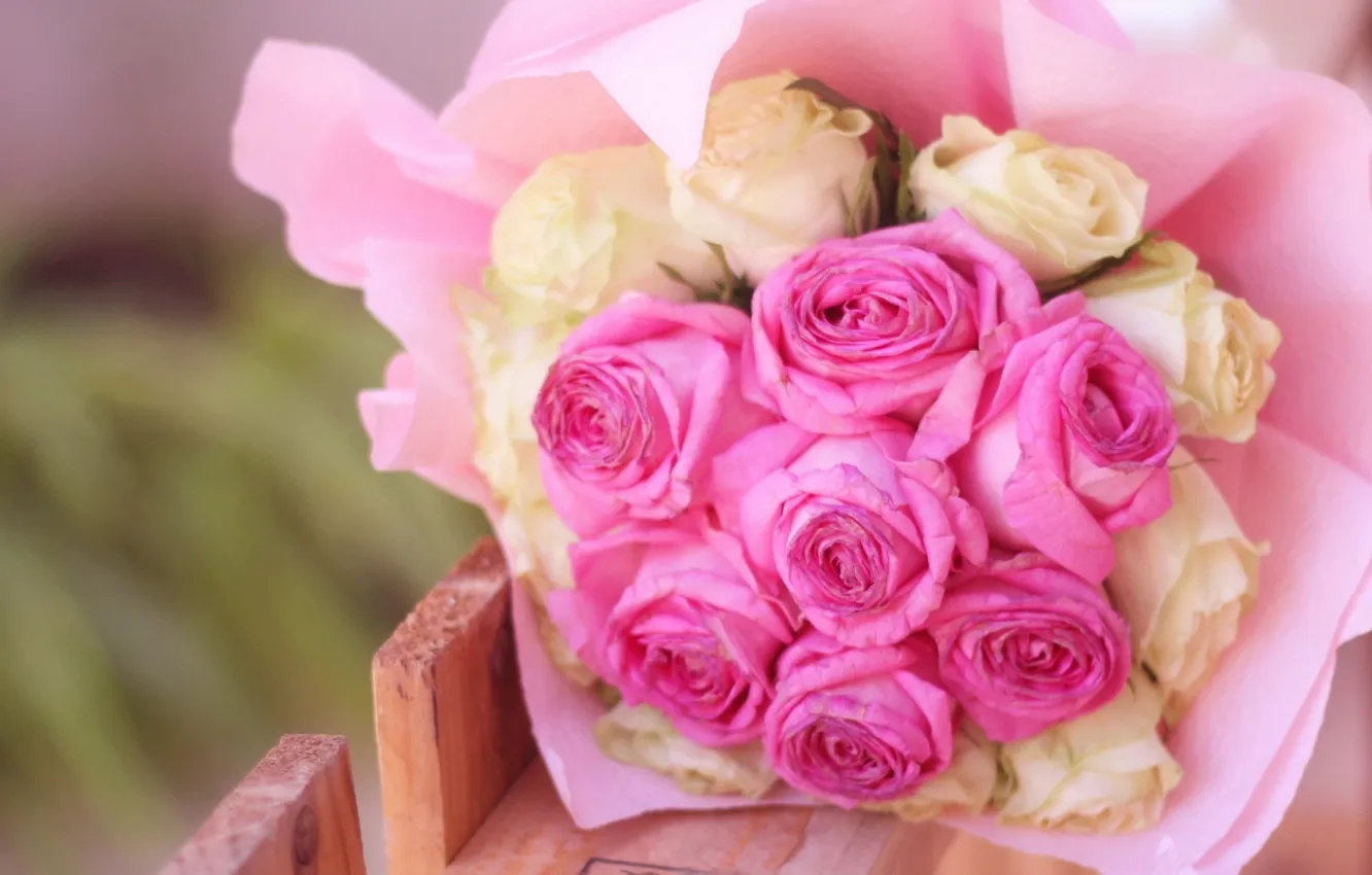 Photo wallpaper white, flowers, background, widescreen, Wallpaper, roses, bouquet, wallpaper