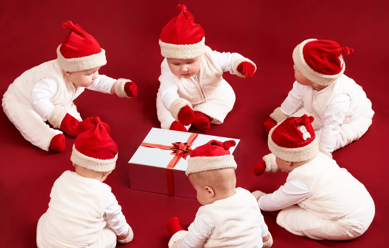 Photo wallpaper gift, new year, kids