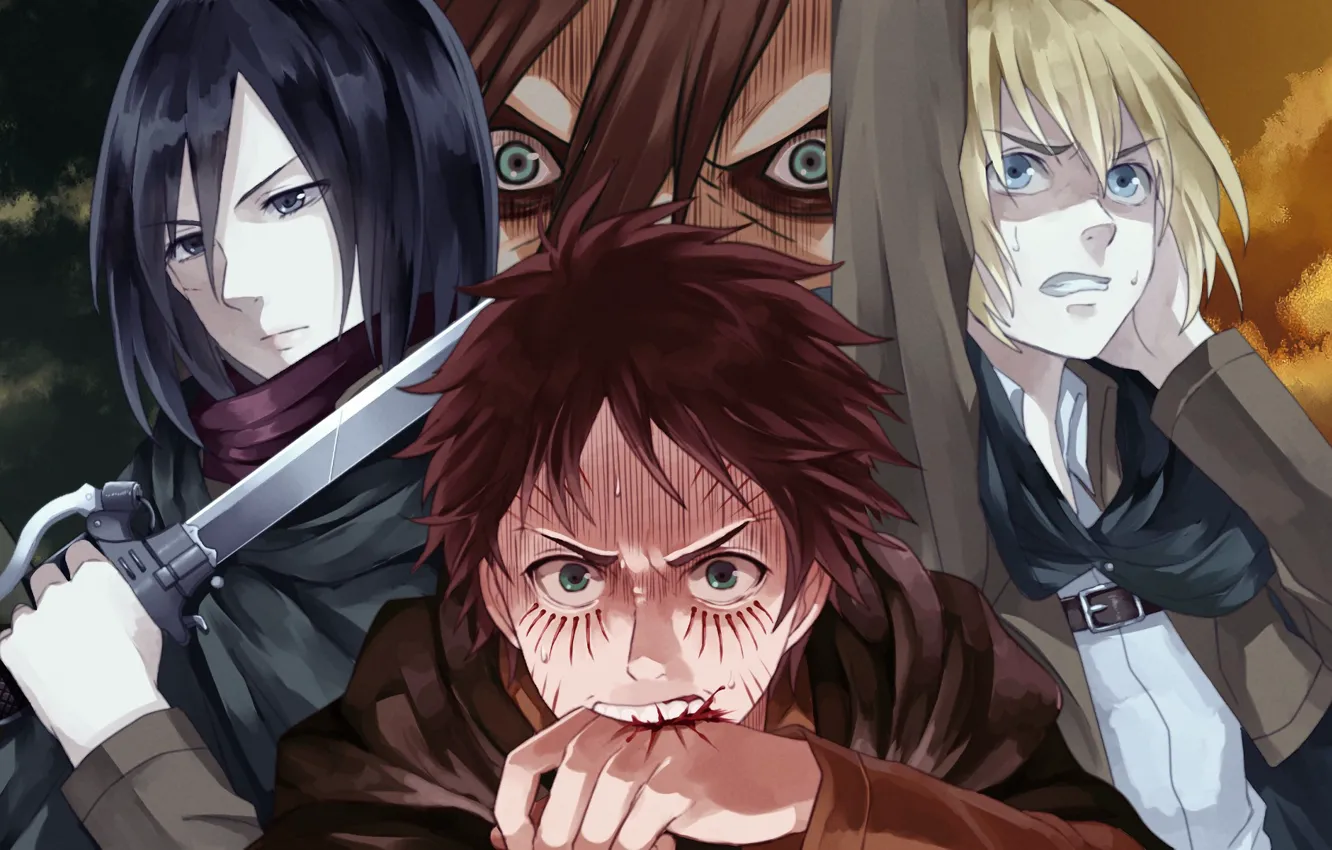 Photo wallpaper game, anime, asian, manga, japanese, oriental, asiatic, Attack on Titan