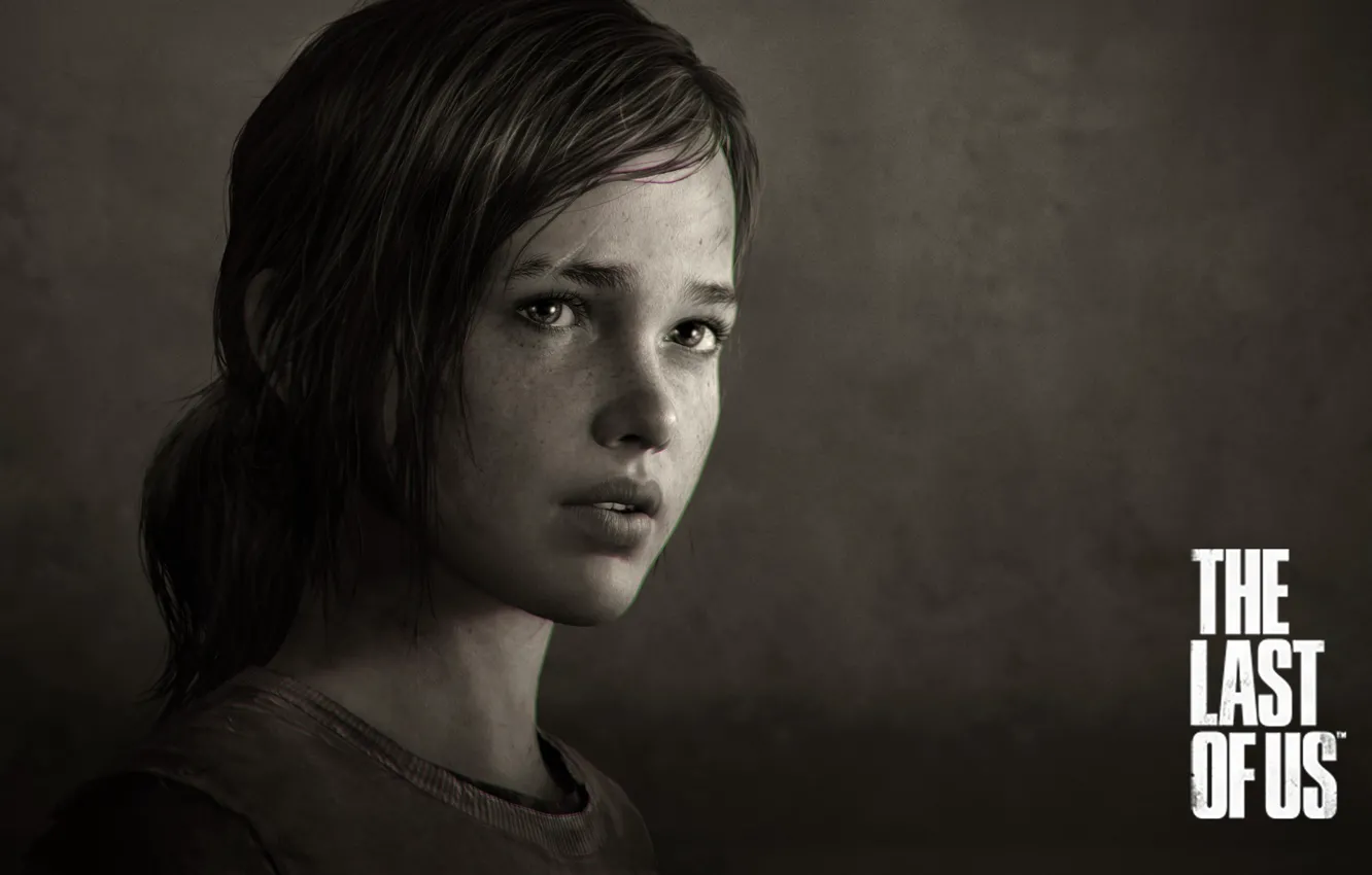Photo wallpaper look, Sepia, girl, scar, games, naughty dog, the last of us, messy hair