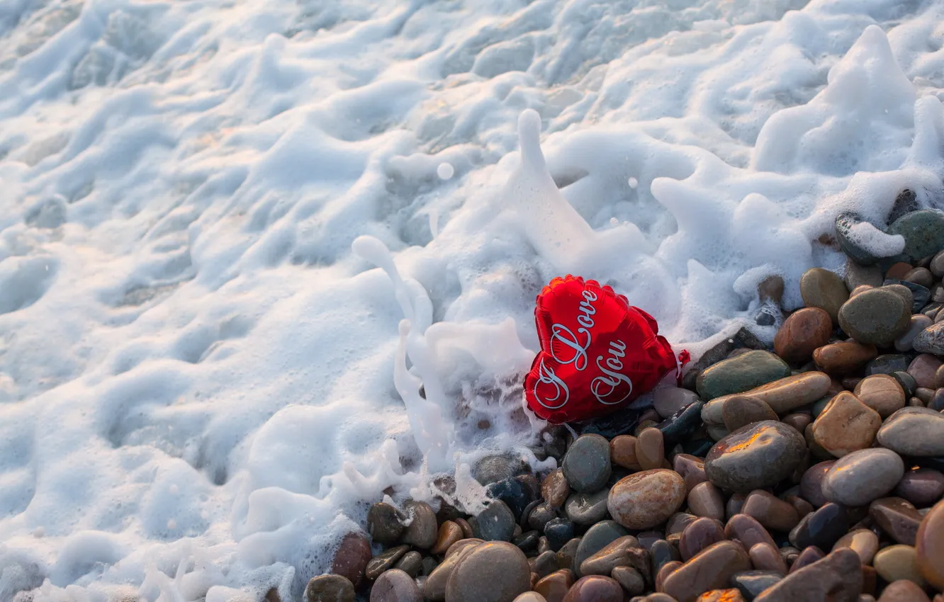 Photo wallpaper wave, macro, stones